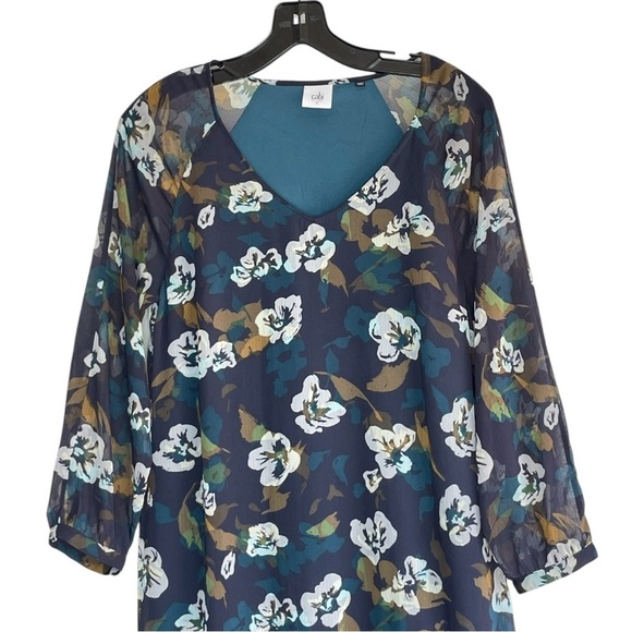 Cabi Dress Women Small Green White Pirouette Floating Floral Flower Preppy Bloom - Picture 4 of 12